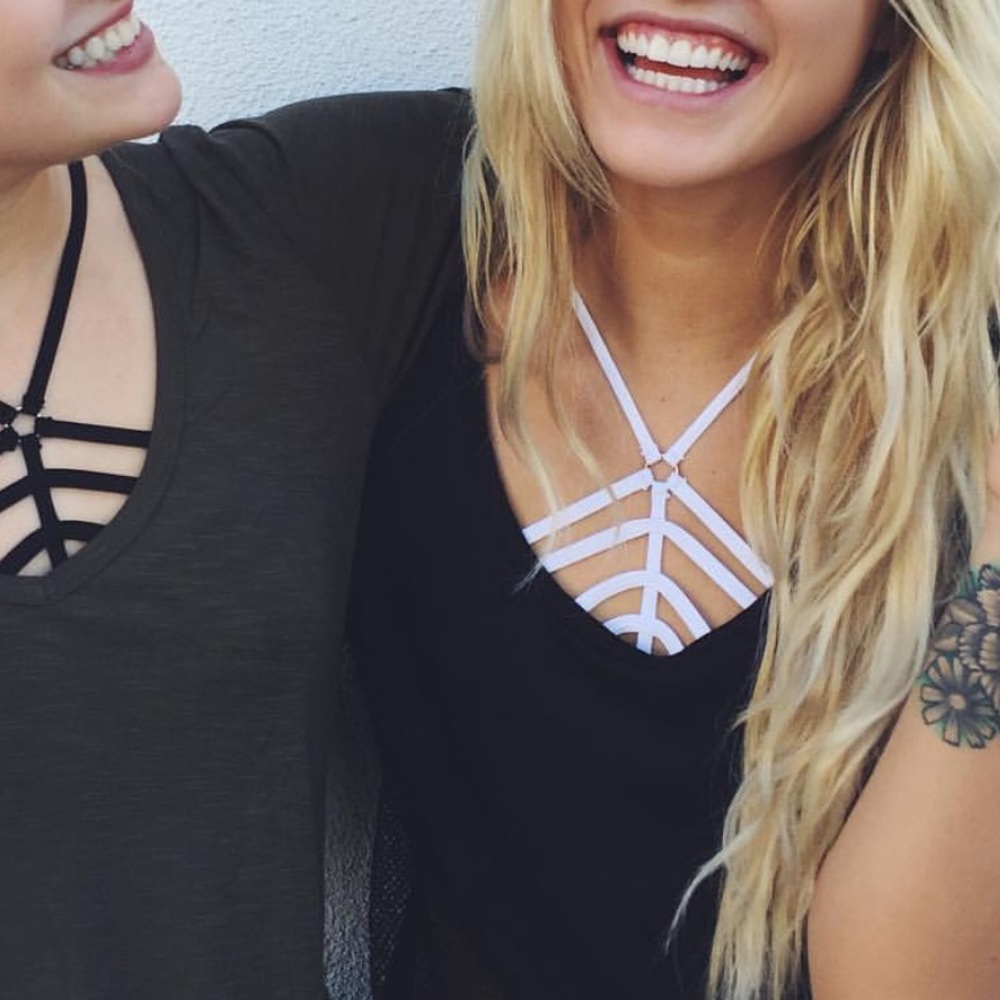 LF White Strappy Bralette